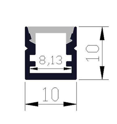 Alev Geciktirici LED Işık Alüminyum Profil 10 X 10mm Led Alüminyum Kanal