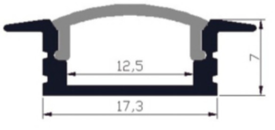LED Bant Işık Kanalı Havacılık 6063 Alüminyum 17.3 X 7mm OEM