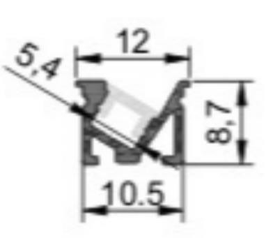 Alüminyum Led Şerit Işık Profili Gömme Montaj 10.5 X 8.7mm RoHS